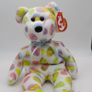 ❤️ EGGS 2004 ❤️ Ty Beanie Babies Colorful Easter Eggs BEAR 8" With Tags